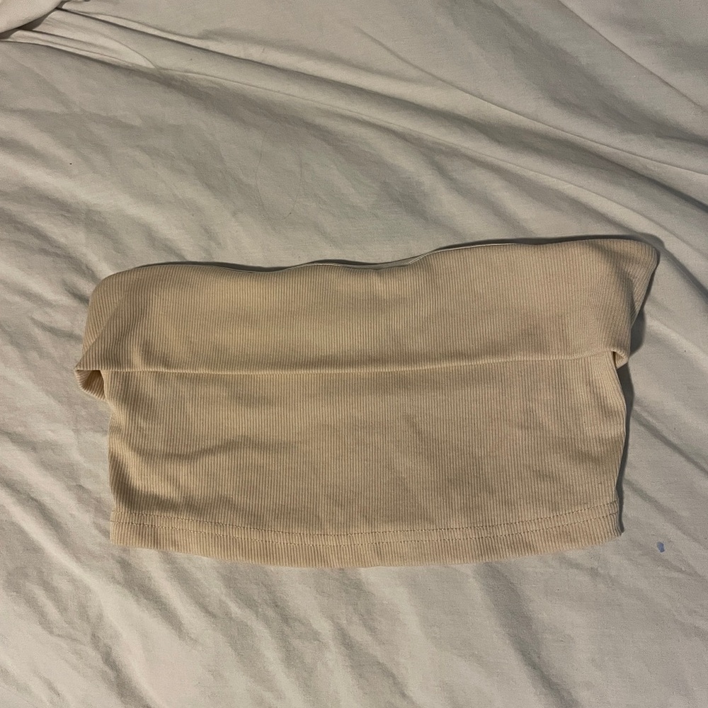 SHEIN Beige Ribbed Crop Top